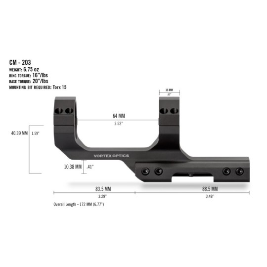 VORTEX CANTILEVER 30MM MOUNT — 3-Inch Offset