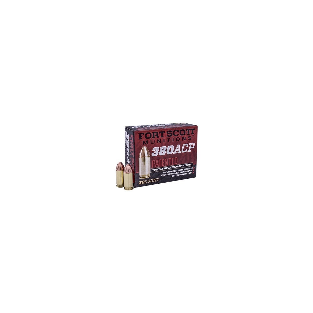 Fort Scott 380 ACP TUI 95 Gr Ammo 20 RD Box