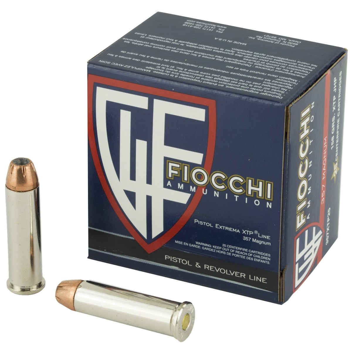 Fiocchi 357 Mag Ammo 158 Gr HP XTP 25 Rd Box