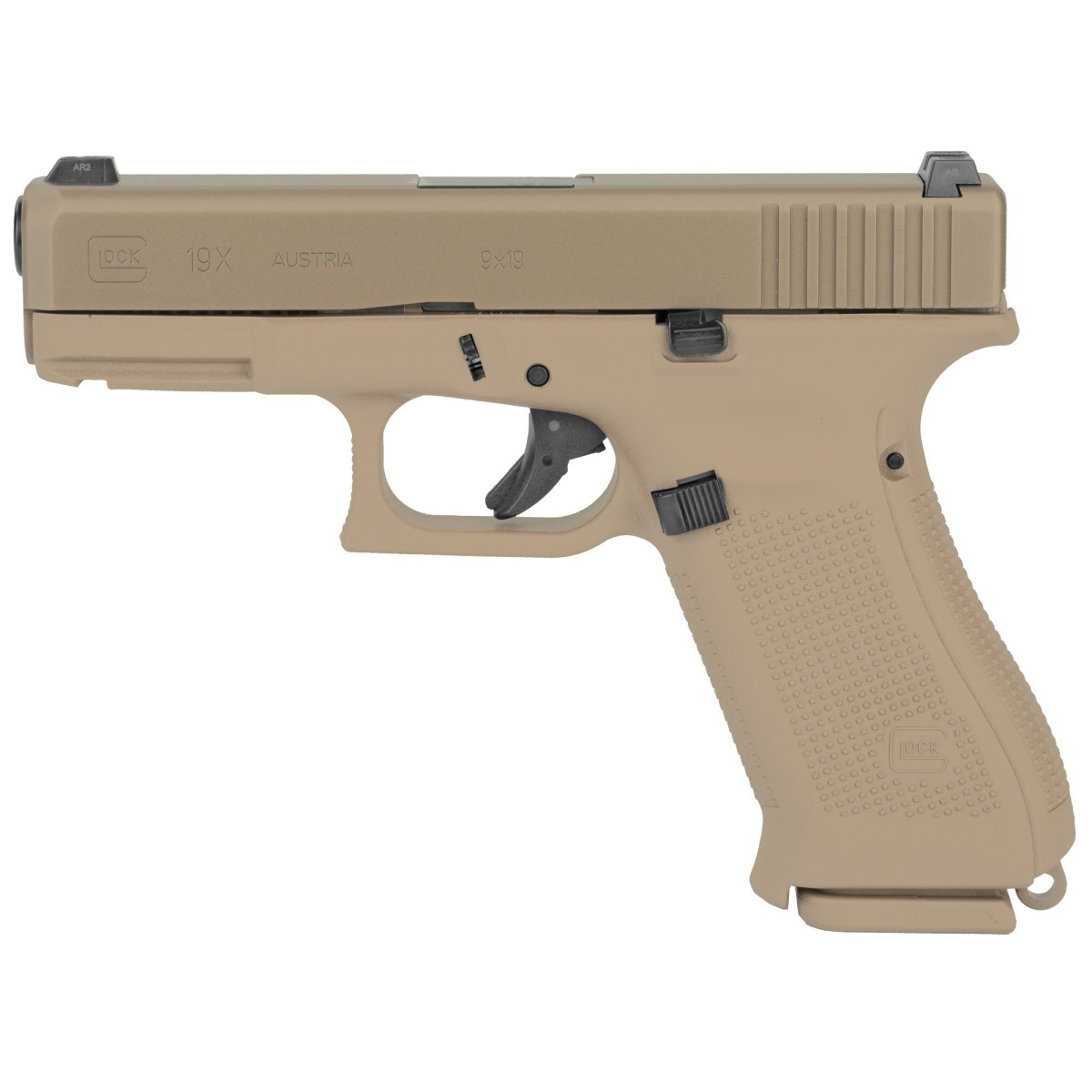 Glock 19X G19X 9mm Pistol Coyote Tan 4.02" 17, 19 Rd Night Sights