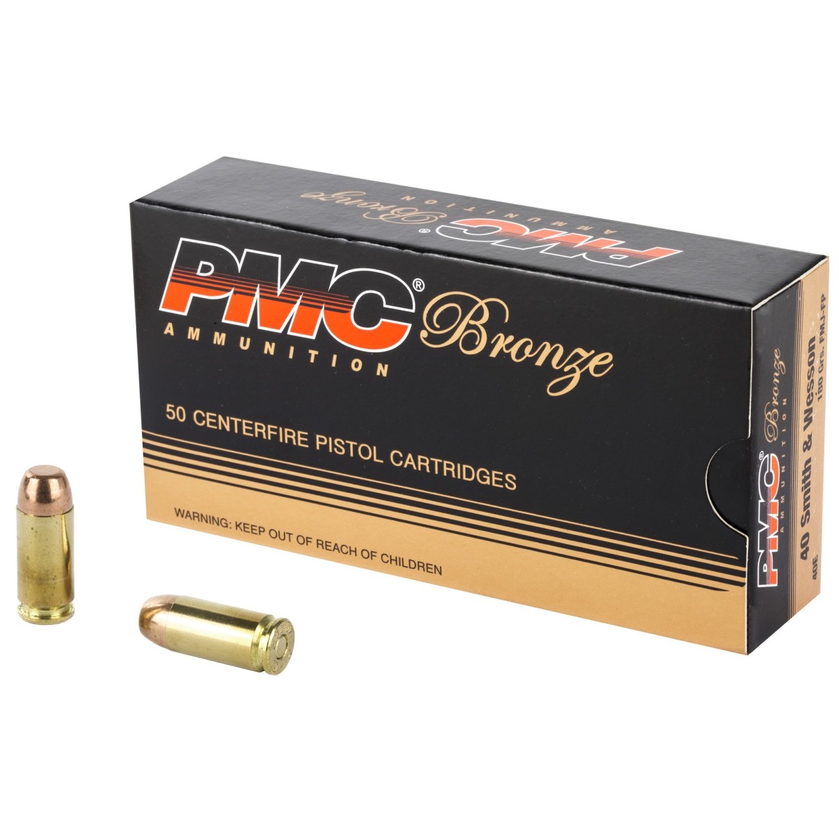 PMC, Bronze, 40S&W, 180 Grain, Full Metal Jacket, 50 Round Box