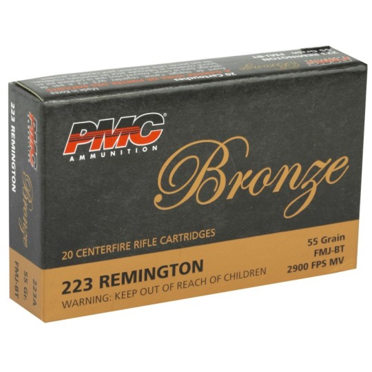 PMC, Bronze, 223REM, 55 Grain, Full Metal Jacket, 20 Round Box