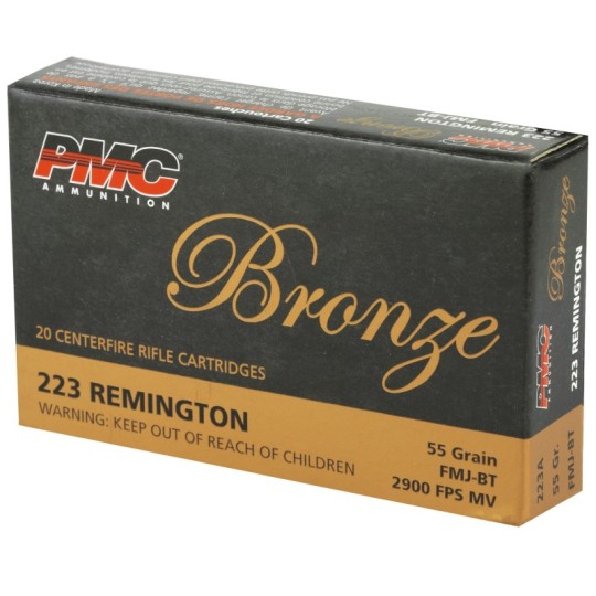 PMC, Bronze, 223REM, 55 Grain, Full Metal Jacket, 20 Round Box