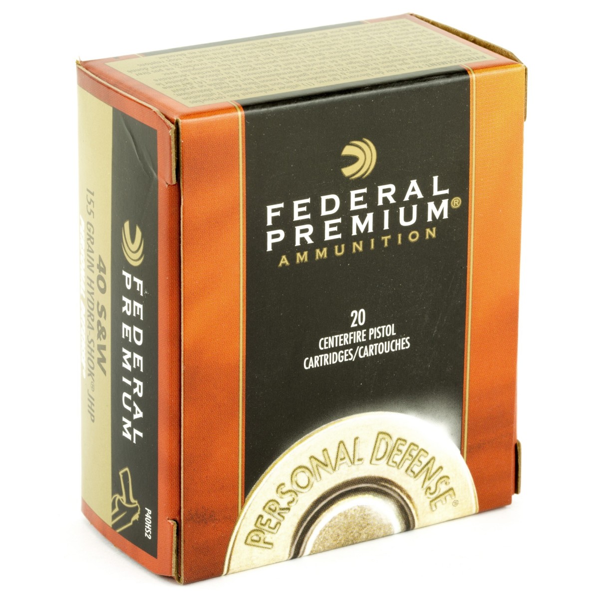 Federal, Hydra-Shok, 40S&W, 155 Grain, Hollow Point, 20 Round Box