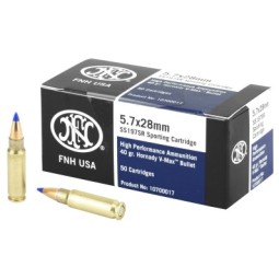 FN 5.7x28mm V-Max Ammo 40 Gr Blue Tip 50 Rd Box
