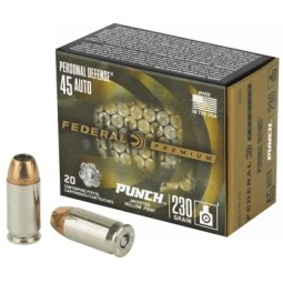 Federal, Personal Defense, Punch, 45 ACP, 230Gr, Jacketed Hollow Point, 20 Round Box