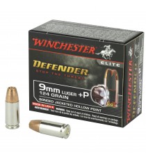 Winchester Ammunition, Defender, 9MM +P, 124 Grain, PDX1, Bonded Jacketed Hollow Point, 20 Round Box