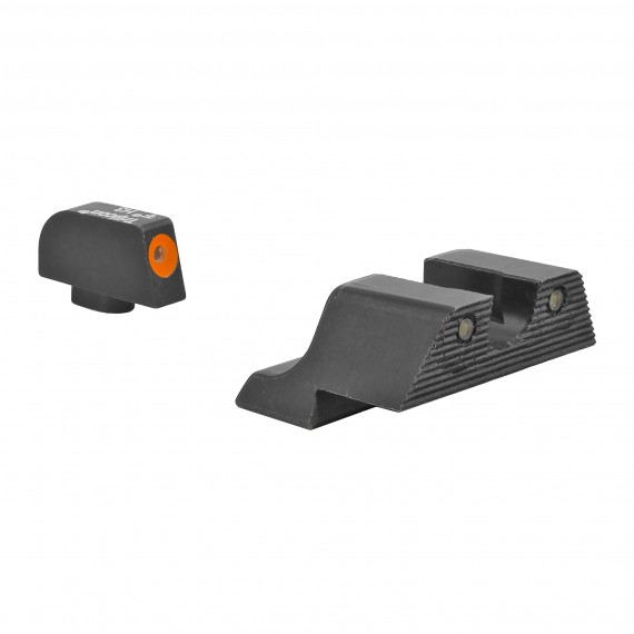 Trijicon, HD XR Night Sight Set, 3 Dot Green Tritium With Orange Front Outline, Fits Glock 17/19/26/27/33/34