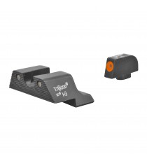 Trijicon, HD XR Night Sight Set, 3 Dot Green Tritium With Orange Front Outline, Fits Glock 17/19/26/27/33/34