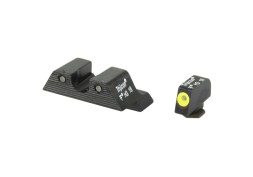 Trijicon, HD XR Night Sight Set, 3 Dot Green Tritium With Yellow Front Outline, Fits Glock 17/19/26/27/33/34