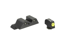 Trijicon, HD XR Night Sight Set, 3 Dot Green Tritium With Yellow Front Outline, Fits Glock 17/19/26/27/33/34