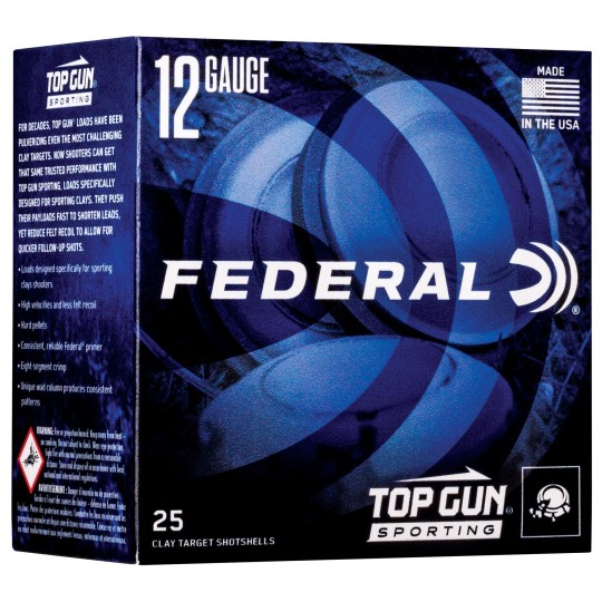 Buy Top Gun 12 Gauge Ammo | 7.5 Shot, 1 oz, 2-3/4in / 70mm, 1300 FPS | Federal