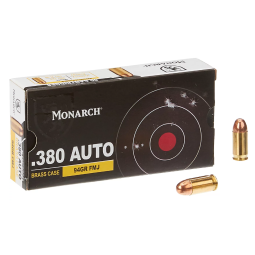 Monarch FMJ .380 Automatic 94-Grain Pistol Brass Ammunition - 50 Rounds | Academy