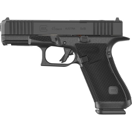 Glock 45 Gen 6 Austria 4.02" 9mm Luger (3)17rd O.R Handgun, Black - P64550203
